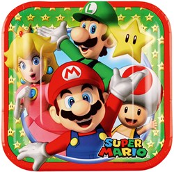 Bordjes Super Mario 8st - 18cm
