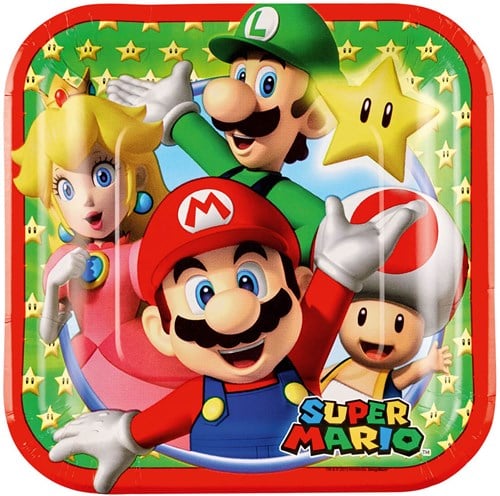 Bordjes Super Mario 8st - 18cm