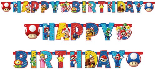 Letterslinger Super Mario Happy Birthday - 190cm