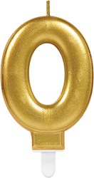 Taartkaarsje Nummer 0 Sparkling Celebration Gold