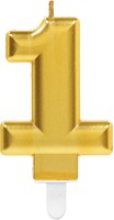 Taartkaarsje Nummer 1 Sparkling Celebration Gold