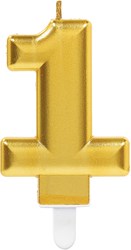 Taartkaarsje Nummer 1 Sparkling Celebration Gold