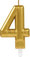 Taartkaarsje Nummer 4 Sparkling Celebration Gold