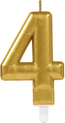 Taartkaarsje Nummer 4 Sparkling Celebration Gold