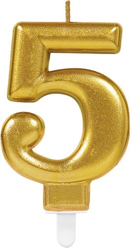 Taartkaarsje Nummer 5 Sparkling Celebration Gold