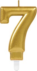 Taartkaarsje Nummer 7 Sparkling Celebration Gold