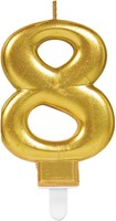Taartkaarsje Nummer 8 Sparkling Celebration Gold