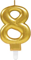 Taartkaarsje Nummer 8 Sparkling Celebration Gold