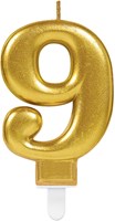 Taartkaarsje Nummer 9 Sparkling Celebration Gold