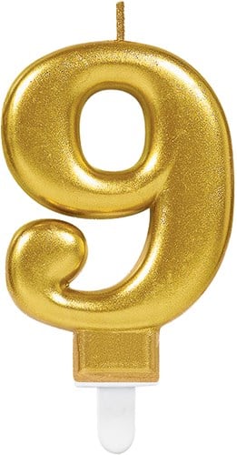 Taartkaarsje Nummer 9 Sparkling Celebration Gold