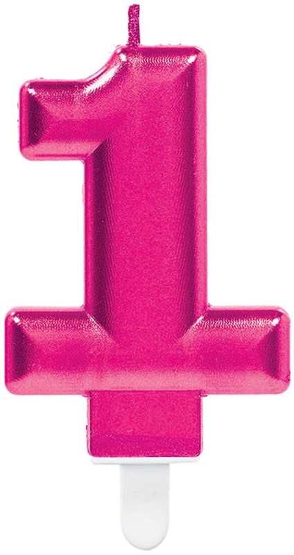 Taartkaarsje Nummer 1 Sparkling Celebration Pink