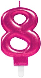 Taartkaarsje Nummer 8 Sparkling Celebration Pink