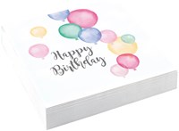 Feestpakket Happy Birthday Pastel (50 stuks) (servetten)