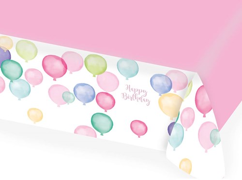 Feestpakket Happy Birthday Pastel (50 stuks) (tafelkleed)