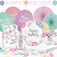 Feestpakket Happy Birthday Pastel (50 stuks)