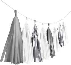 Tassel Guirlande Zilver - 3m