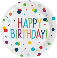 Feestpakket Confetti Birthday (60 stuks) (bordjes)