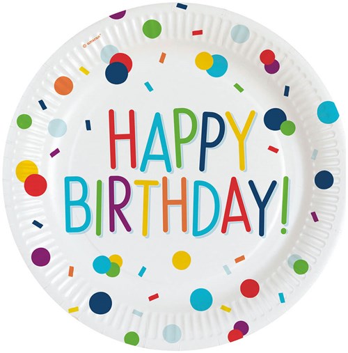 Feestpakket Confetti Birthday (60 stuks) (bordjes)