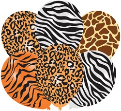 Dierenprint Ballonnen 27cm - 6st.