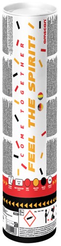 Confetti Kanon Zwart-Rood-Geel Papier - 28cm