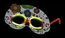 Glow Stick Masker Wit met Bloemen