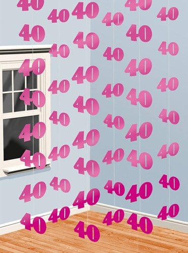 Hangdeco 40 Jaar Pink (6st)