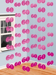 Hangdeco 60 Jaar Pink (6st)