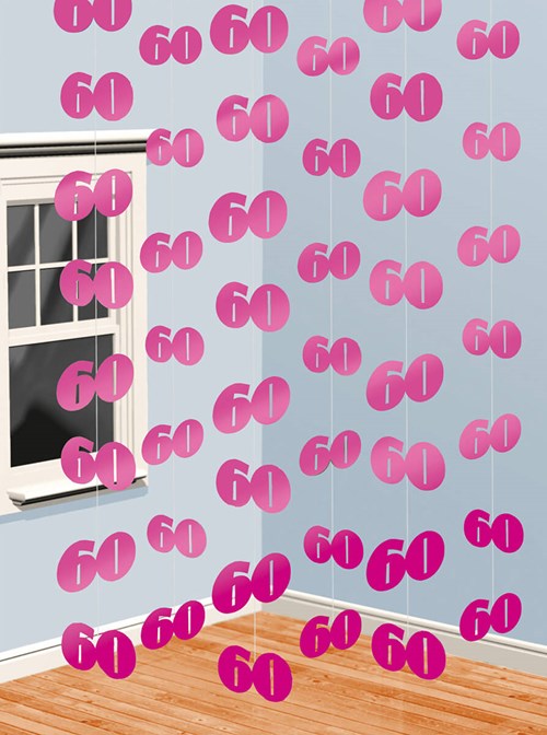 Hangdeco 60 Jaar Pink (6st)