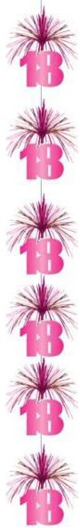 Hangdecoratie 18 Jaar Pink - 2,13m