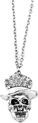 Skull Ketting Zilver met Strass