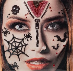 Halloween Gezicht Stickers Bloed