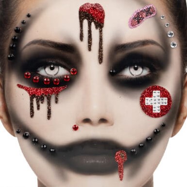 Halloween Gezicht Stickers Bloody Nurse