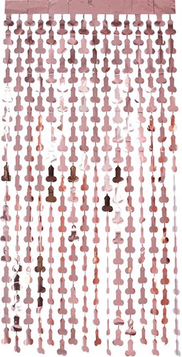 Deurgordijn Folie met Piemel Rosé Goud - 190x91cm