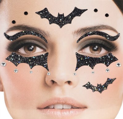 Halloween Gezicht Stickers Vleermuis