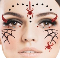 Halloween Gezicht Stickers Spinnen