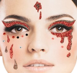 Halloween Gezicht Stickers Tranen