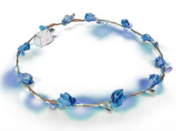 Bloemen Haarband Blauw met LED-lampjes
