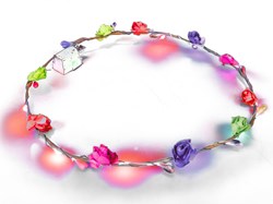Bloemen Haarband Multi met LED-lampjes