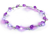 Bloemen Haarband Paars met LED-lampjes