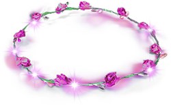 Bloemen Haarband Pink met LED-lampjes