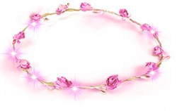 Bloemen Haarband Roze met LED-lampjes