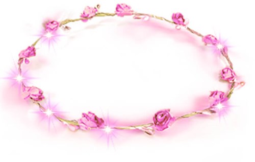 Bloemen Haarband Roze met LED-lampjes