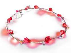 Bloemen Haarband Rood met LED-lampjes
