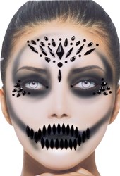 Halloween Gezicht Stickers Queen Black Luxe