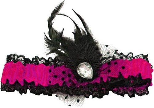 Kousenband Pink-Zwart Luxe
