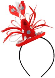 Diadeem met Mini Clownshoedje Rood