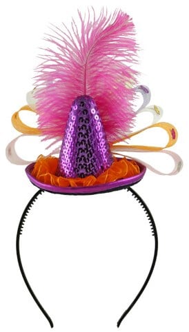 Diadeem met Mini Clownshoedje Paars