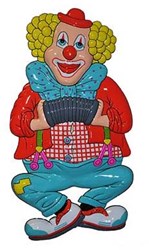 Wanddeco Clown met Accordeon (52x28cm)