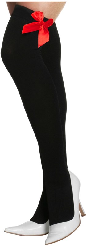 Overknee Kousen Zwart met Rode Strik