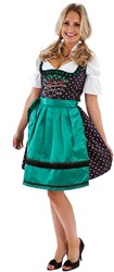 Dirndl Zwart/Groen Landhausstil 60cm Luxe 3dlg.